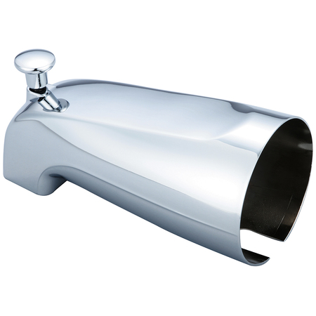 OLYMPIA FAUCETS 1/2" IPS Diverter Tub Spout, IPS, Polished Chrome OP-640015